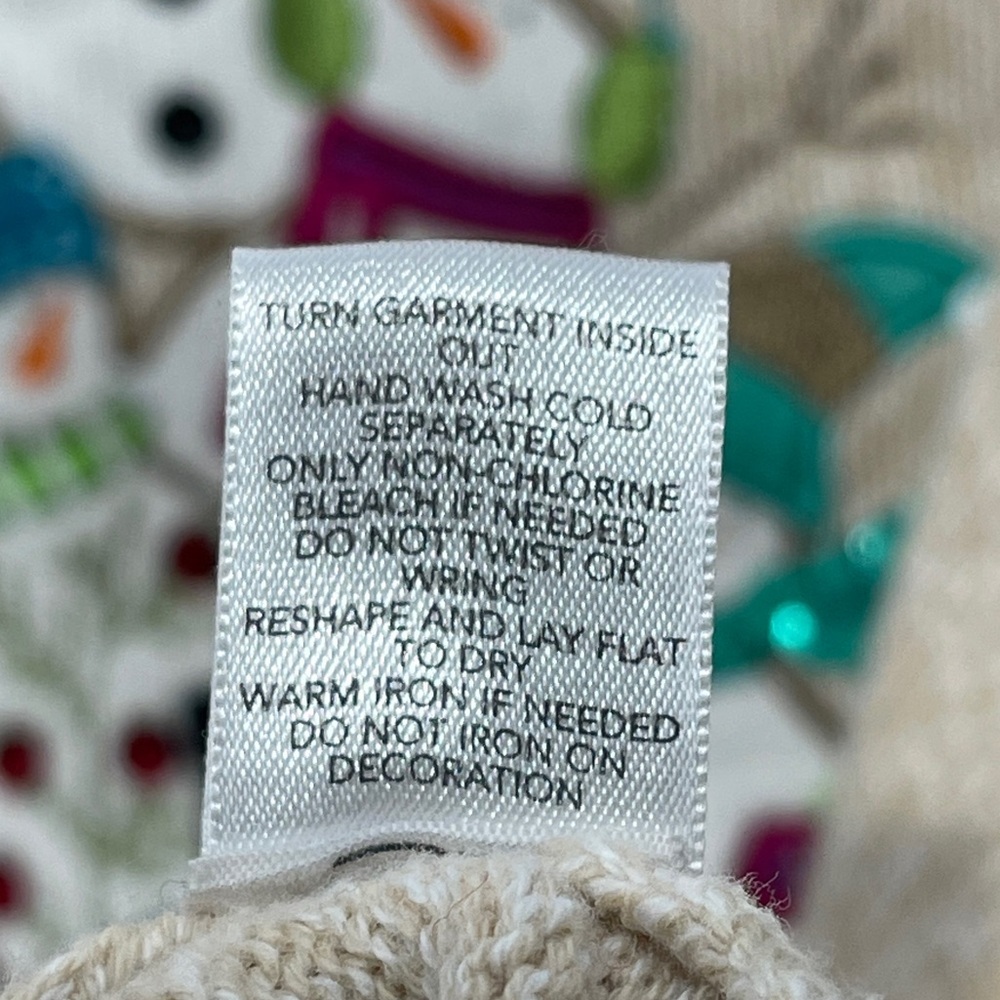Christopher & Banks Snowman Knit Sweater Cotton Snowmen Holiday Winter Festive - Picture 7 of 7
